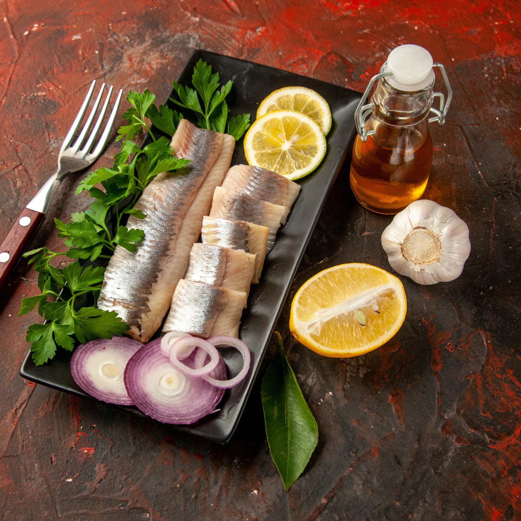 Filets de harengs marinés