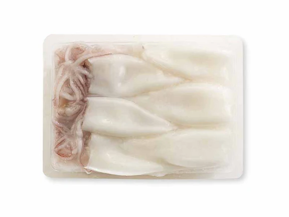 Petits calamars nettoyés